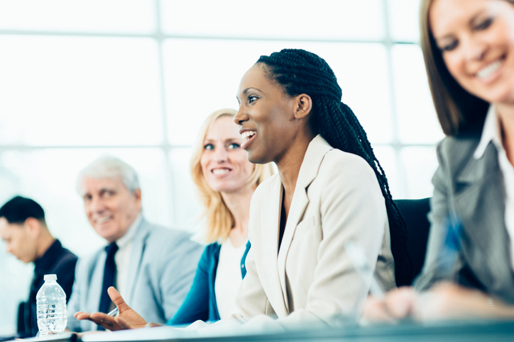 Business Woman in Seminar