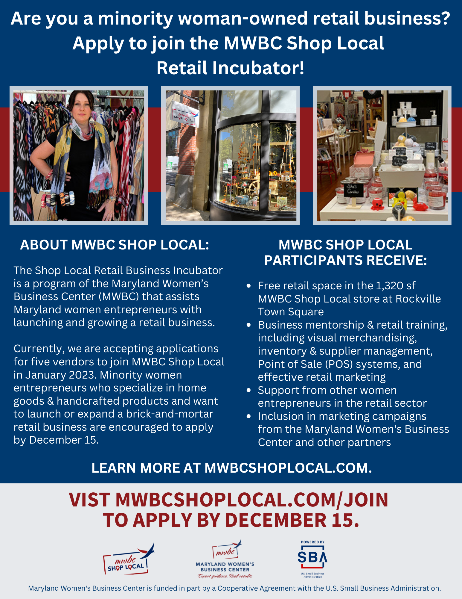 MWBC Shop Local Incubator Program Seeks Minority Women Retail