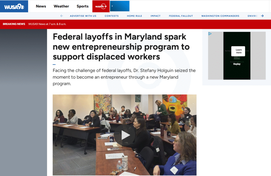 MWBC’s Founders Rising Program Featured on WUSA9